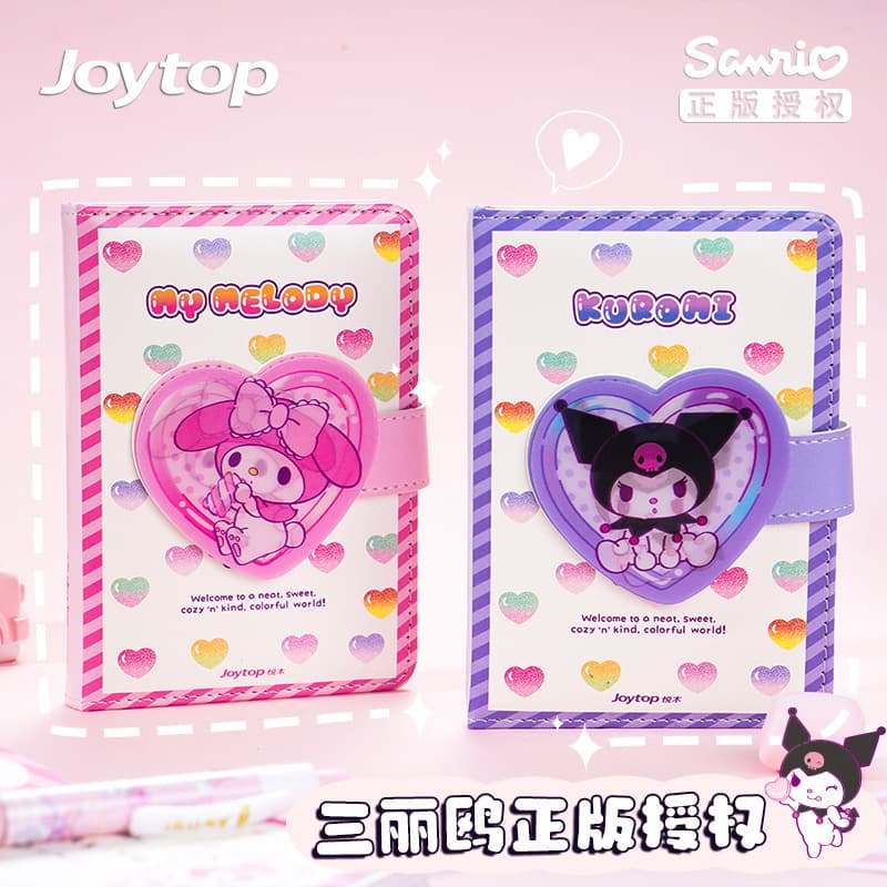 Yue Mu Sanrio Notebook 3D Cover Kuromi Student Cartoon Shaped Magnetic Buckle Notebook Melody Journal