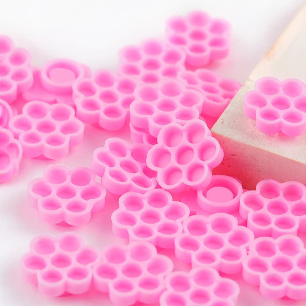 Factory Wholesale Plum Blossom Cup Glue Cup Eyelash Glue Delay Cup Eyelash Extension Auxiliary Tool Plum Blossom Cup 100