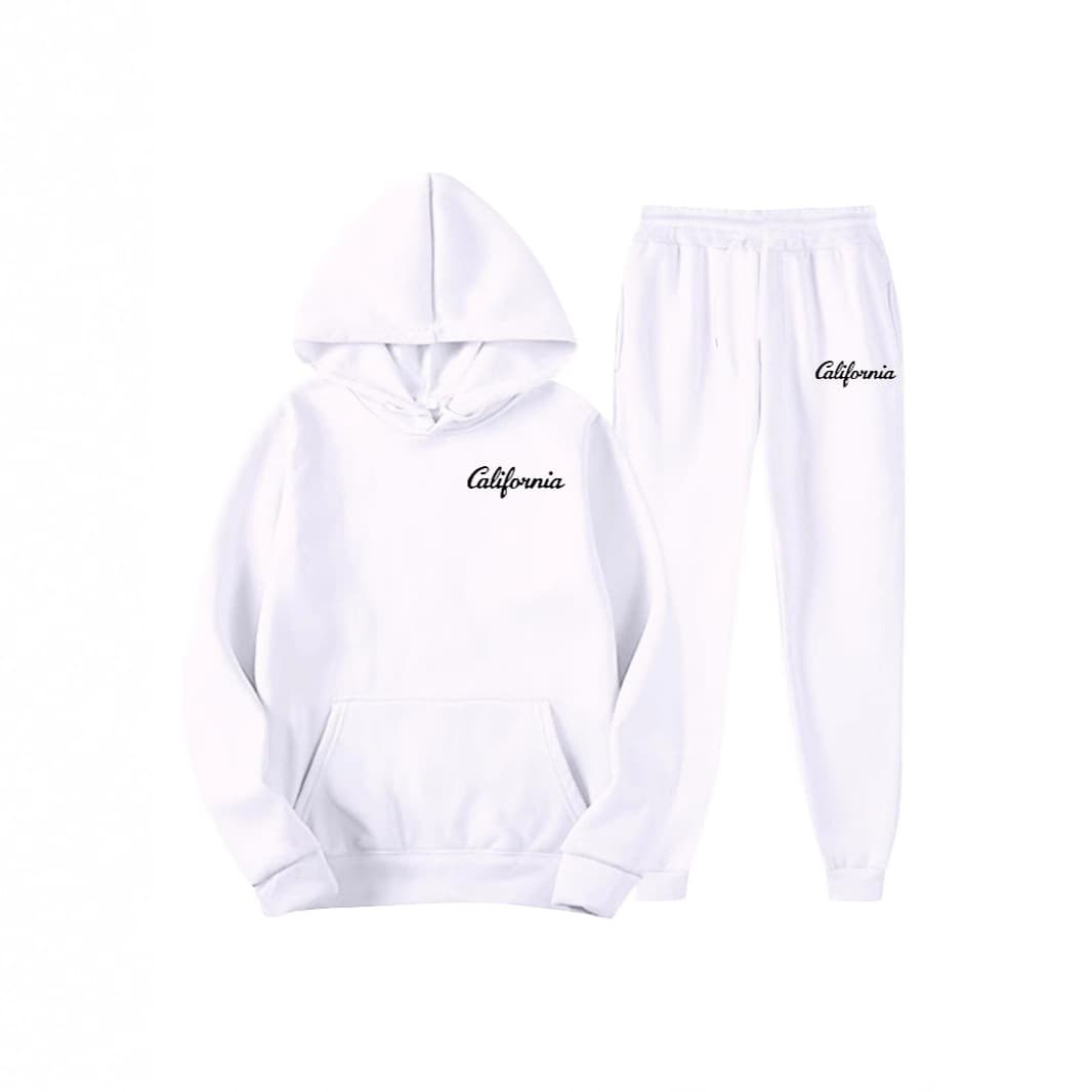 2025 Cross-border Men's Spring/Autumn Solid Color Hoodie Set, Fashionable Casual Sport Two-Piece Set