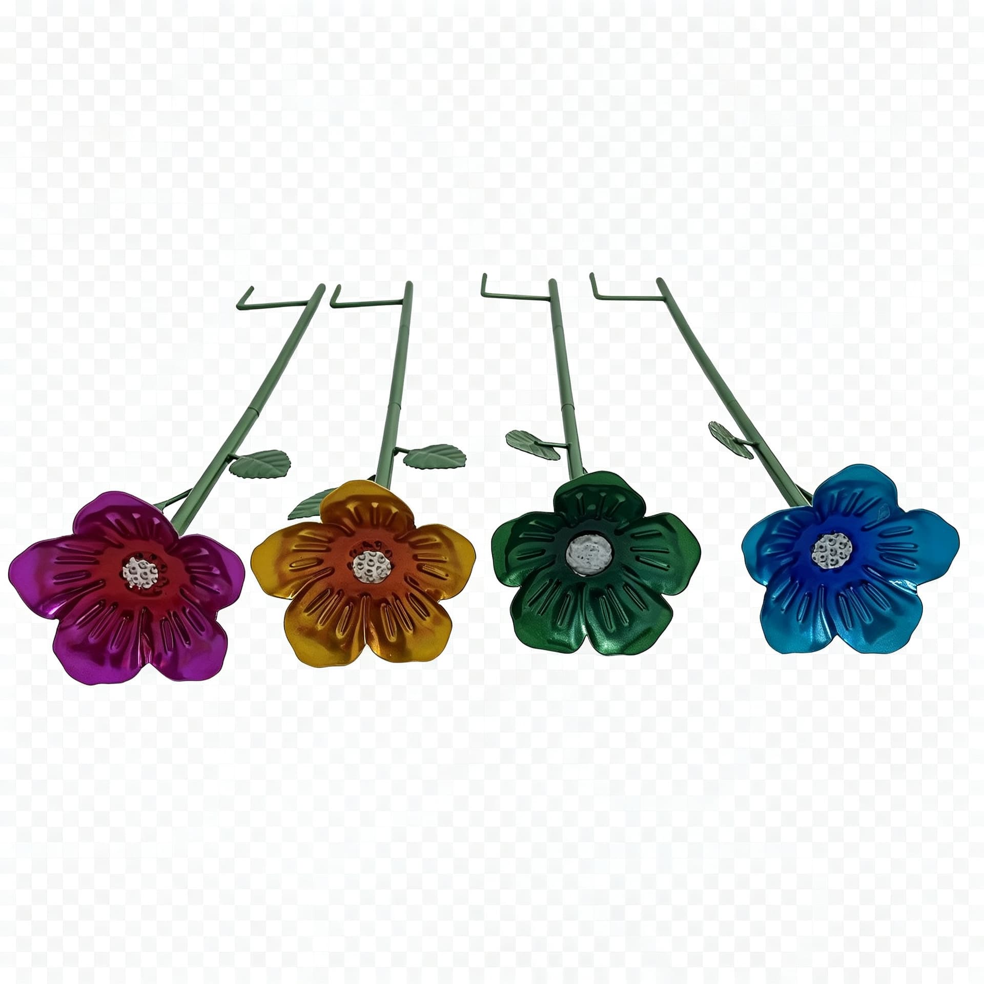 Plum Blossom Cup Courtyard Bird Feeder Bee Flower Water Cup Garden Decoration Detachable Ground Stake metal hook