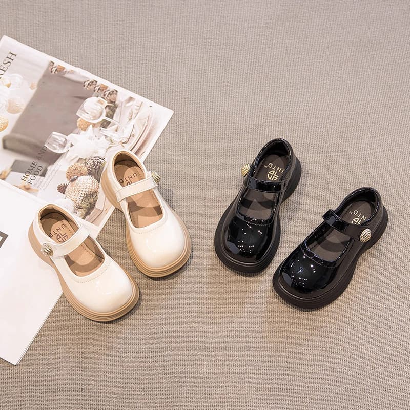 Girls' Leather Shoes 2025 New Summer Black Children's Shoes Mary Princess Dress Shoes Girls' Performance Vintage