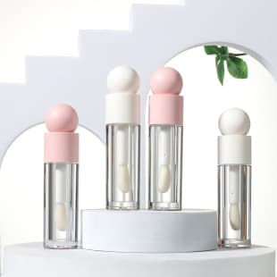 5ml Matte Pink Clear Lip Gloss Tube Thick Rod Large Brush Head Lip Gloss Bottle Cosmetic Bottle Lip Mud Refill Empty Packaging