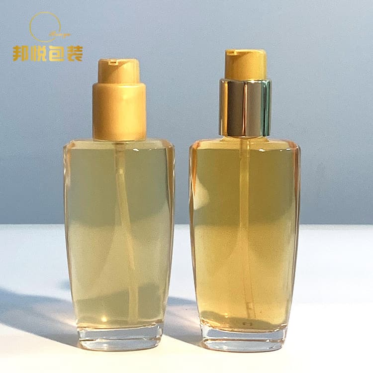 High-end 100ml Flat Glass Card Salon Hair Care Poetry Press Essential Oil Empty Dispensing Bottle Packaging Material