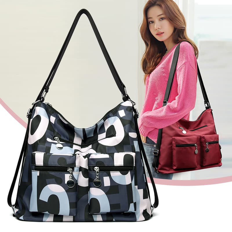 New Nylon Fabric Women's Bag Multi-Compartment Shoulder Crossbody Bag Fashionable Versatile Large Capacity Tote Bag Middle-Aged Mom Bag