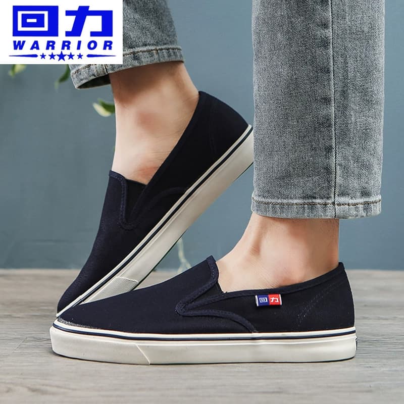 Shanghai domestic brand canvas shoes for men and women, slip-on breathable black and blue work shoes, workwear slip-on shoes wj-3