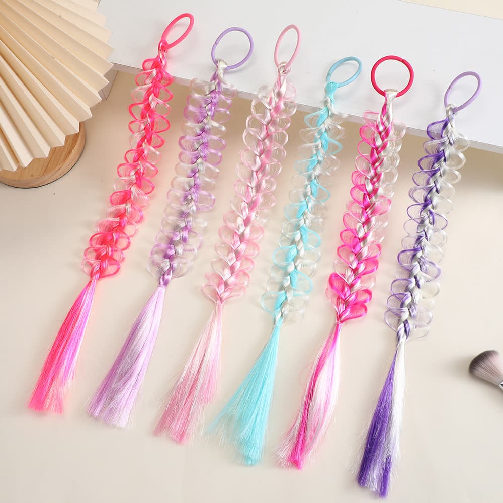 Bubble Braid Hair Ties for Girls Fishbone Ponytail Holders High Elasticity Hair Accessories Wholesale