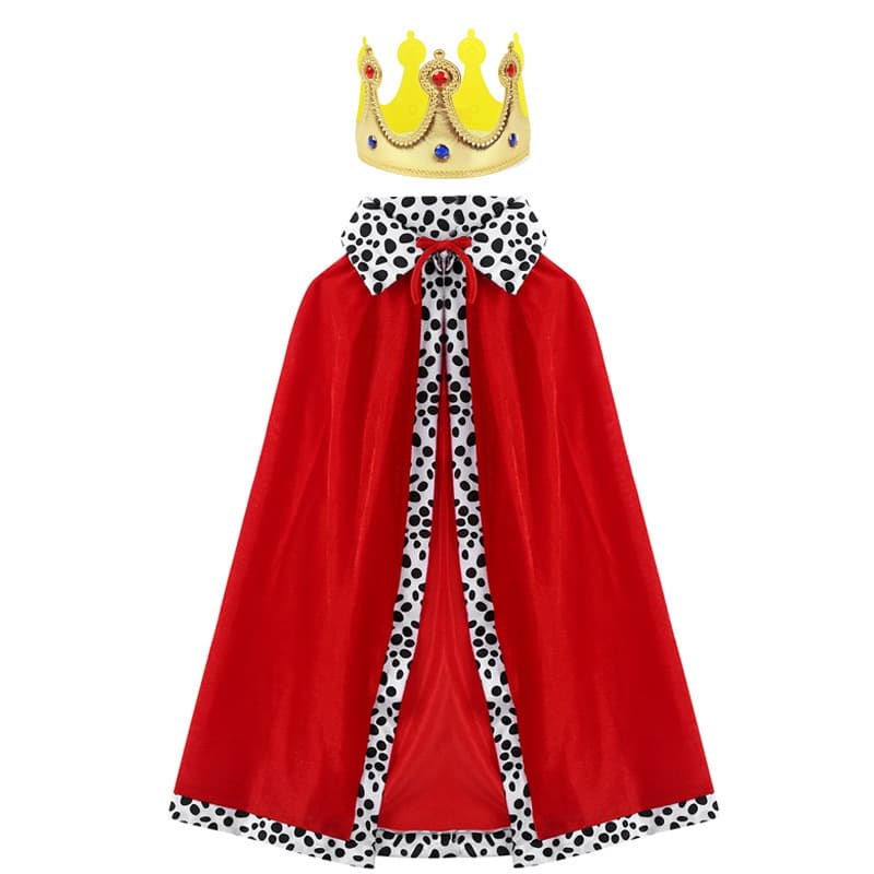 Children's King Prince Cape Halloween Costume Party Cosplay Cape Cloak Parent-Child Performance Outfit