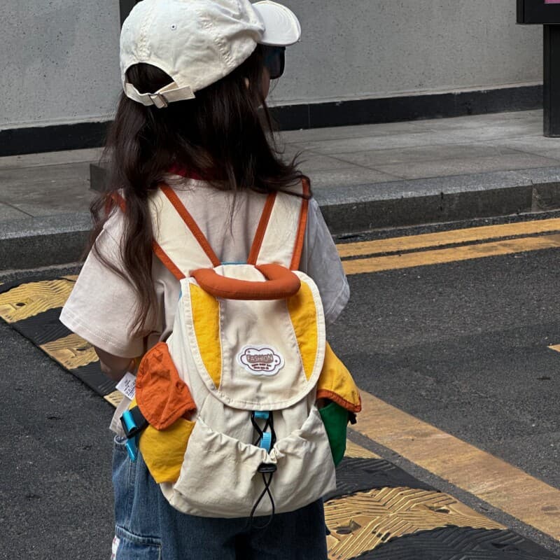 2026 New Fashion Contrast Color Lightweight School Backpack for Kindergarten and Elementary Kids, Boys and Girls, for Outdoor Trips and Study Tours