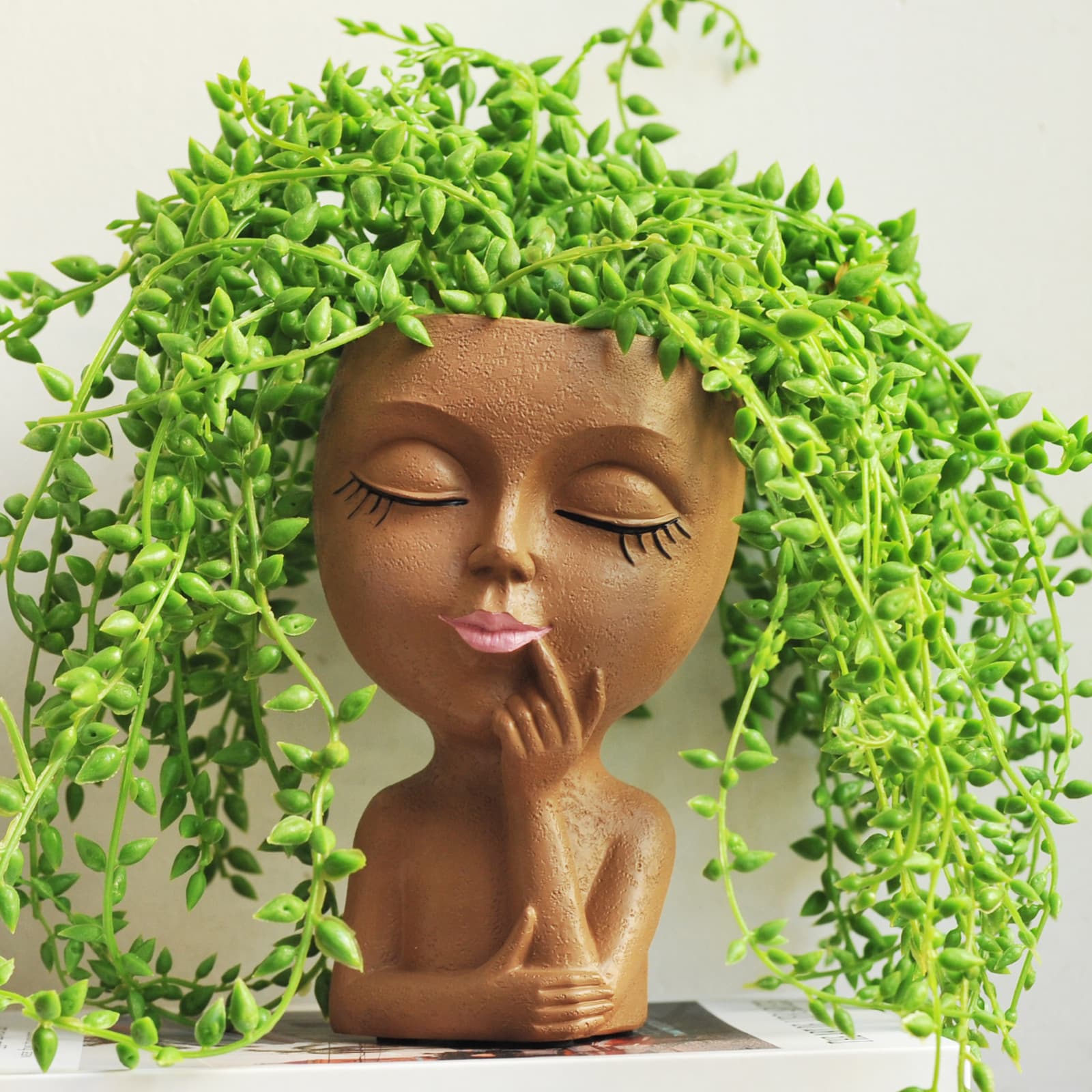 Cross-border Flower Pot Character Face Planter Succulent Pot Resin Figurine Face Planter Pot