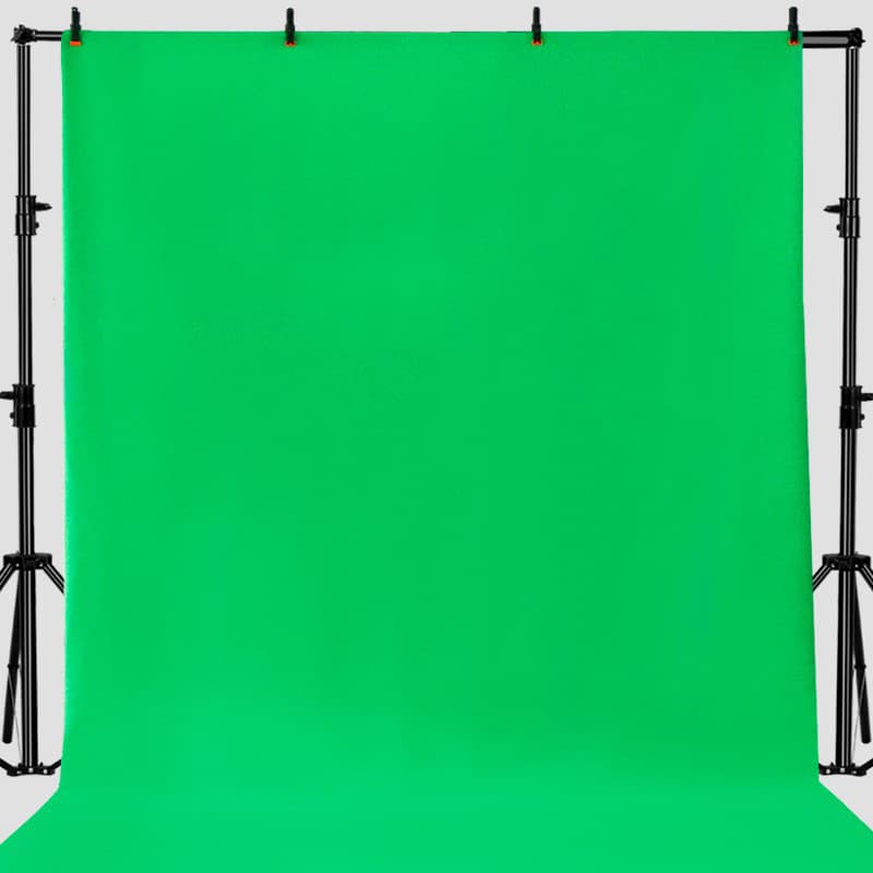 Green background screen for live streaming studio photography and blue/green screen chroma keying