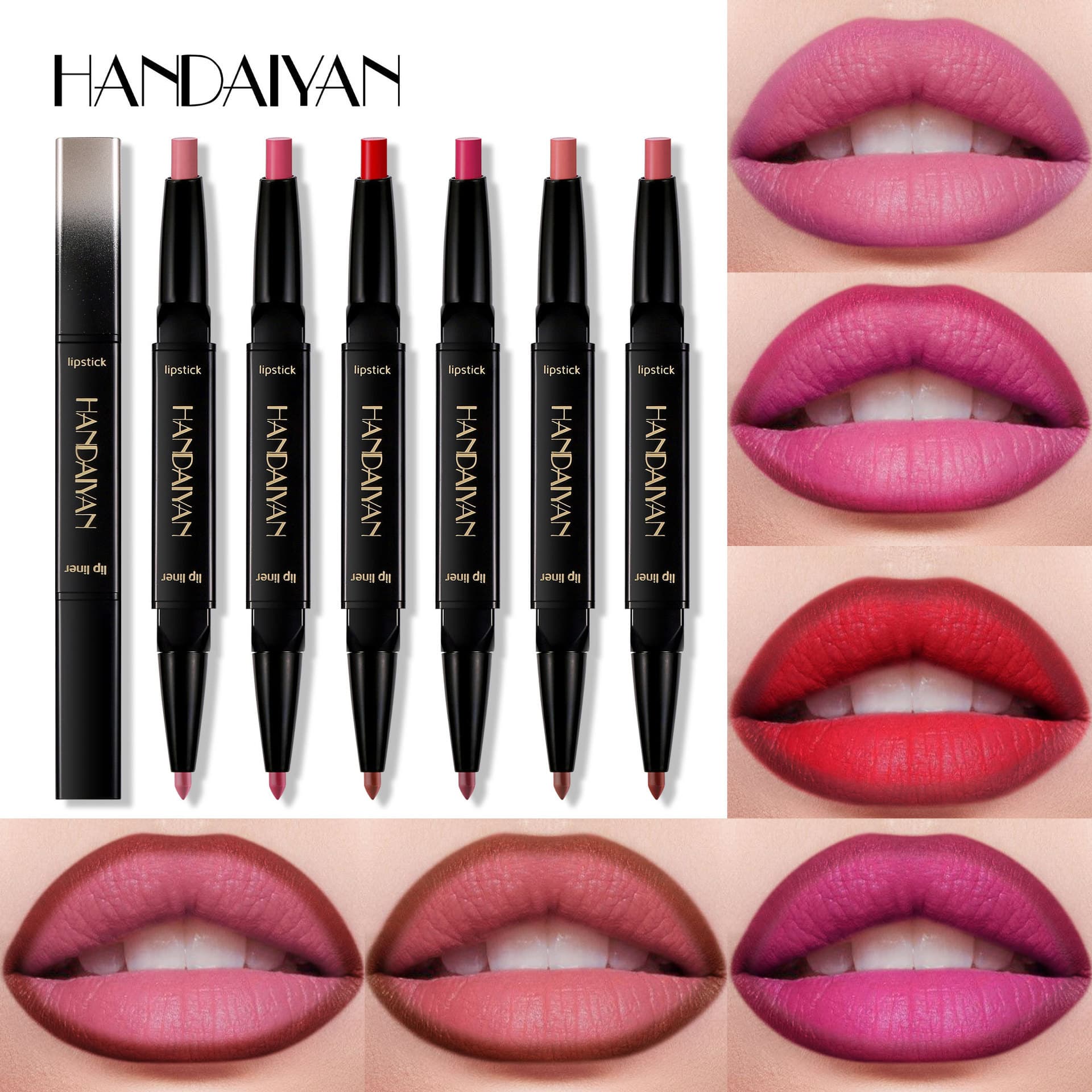 HANDAIYAN Lip Liner Lipstick Pen Matte Waterproof Easy Color Cross-border Stock Lip Pen