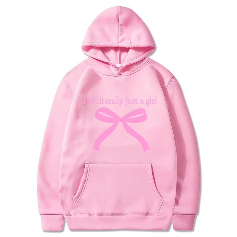 Cross-border AliExpress Hot Selling Women's Summer Slogan Bow Detail Knot Print Hoodie Couple Style Sweatshirt