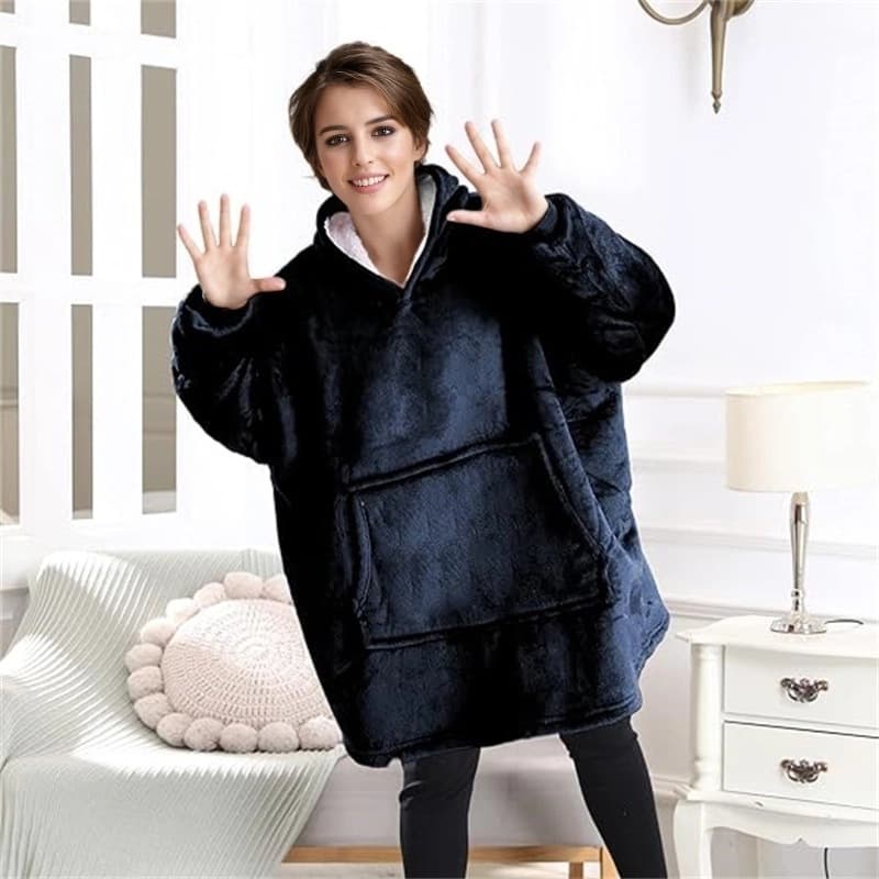 Cross-border Kids Lazy Blanket Pajamas Huggle Hoodie TV Blanket Outdoor Cold-proof Hooded Fleece Warm