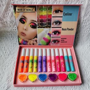 Colored Eyeliner Fluorescent Pink Set Matte Quick-drying Long-lasting Non-smudge Fluorescent Rainbow Graffiti Eyeliner Pencil