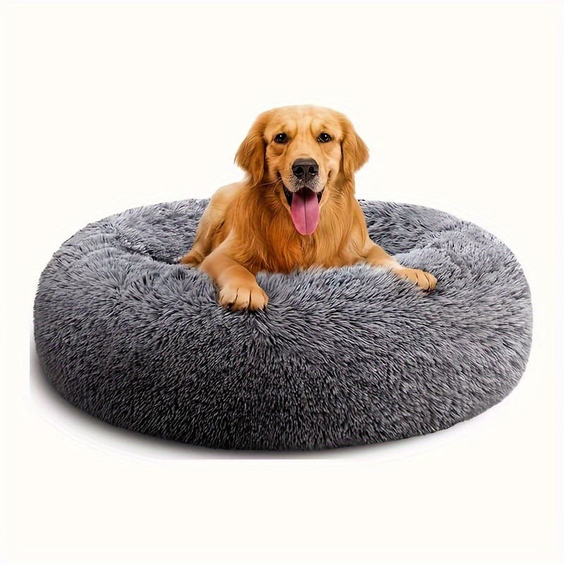 2026 New Cross-border Drop Shipping Plush Anti-cross-border Donut Dog Bed for Medium and Large Dogs