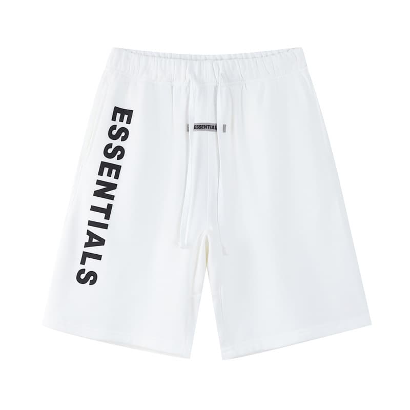FOG ESSENTIALS High Street Loose Flocked Letter Silicone Print Drawstring Casual Shorts Mid-Length Pants Unisex Trendy