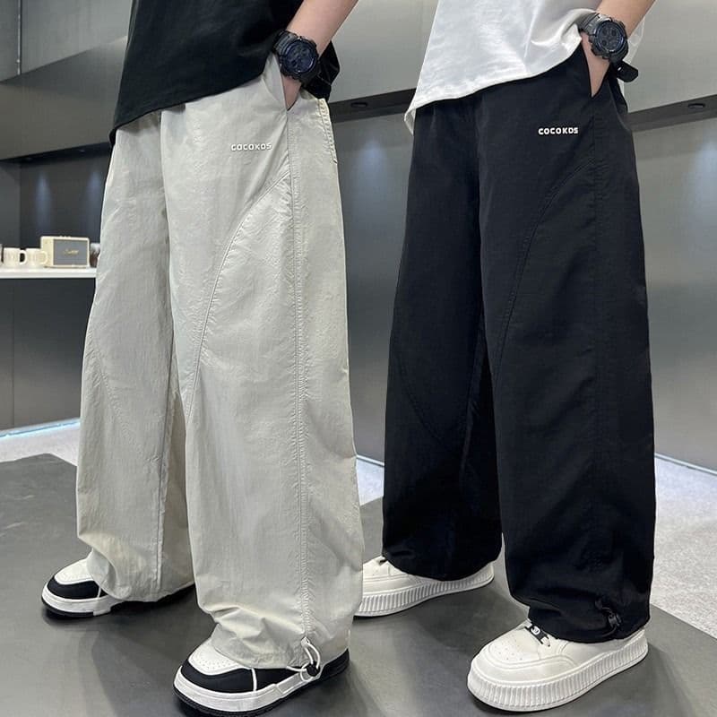 Boys Summer Pants, Straight Wide-Leg Pants, 2025 New Style, Middle & Big Kids Thin Cargo Pants, Children's Mosquito-Proof Pants