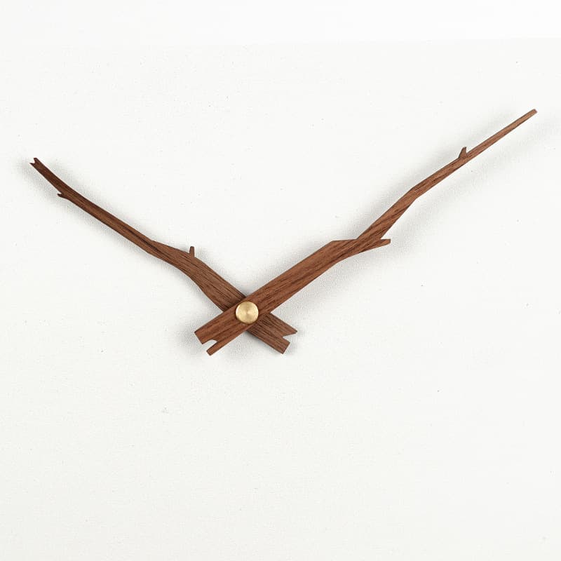 Black walnut and beech wood solid wood clock hands, customizable DIY clock hands with brass sleeves.