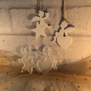 X1403 Boy and Girl Angel Pendant Desktop Decorative Cement Plaster Mold DIY Silicone Mold