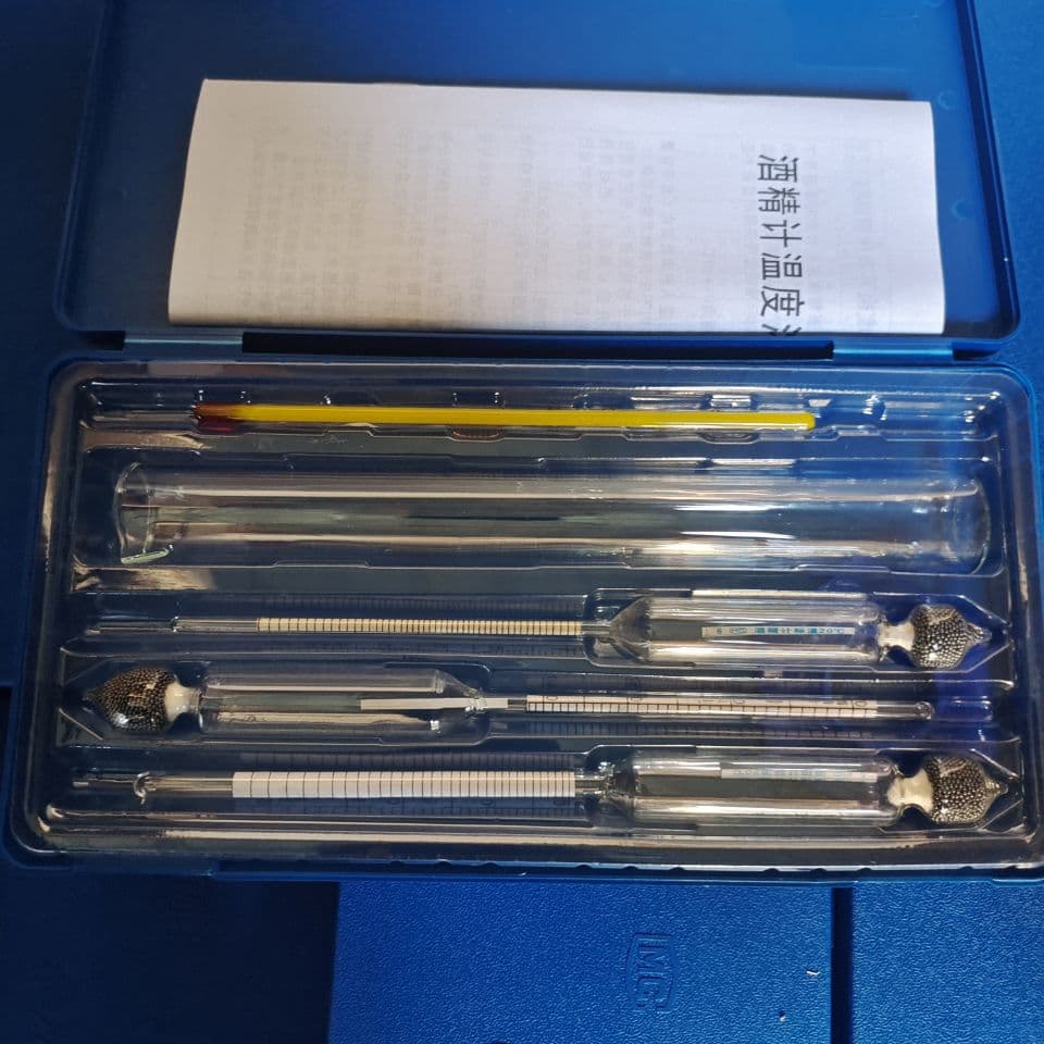 Three-Piece Set Alcohol Meter (0-40, 40-70, 70-100) Baijiu Alcohol Meter with Measuring Cylinder for Alcohol Content Detection