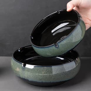 Vintage Chinese Home Living Room Light Luxury Office Simple Large Ashtray Creative Personality Ceramic Ashtray
