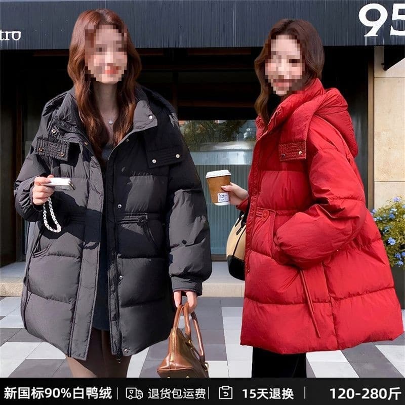 Extra Large Size for Curvy Sisters Winter New Arrival Fashion Casual Mid-Length Waist-Defining Jacket