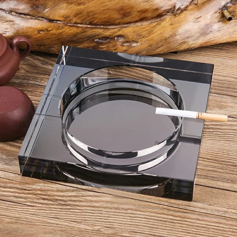 Practical Crystal Glass Ashtray Home Engraving Company Advertising Logo Custom KTV Hotel Living Room Ashtray