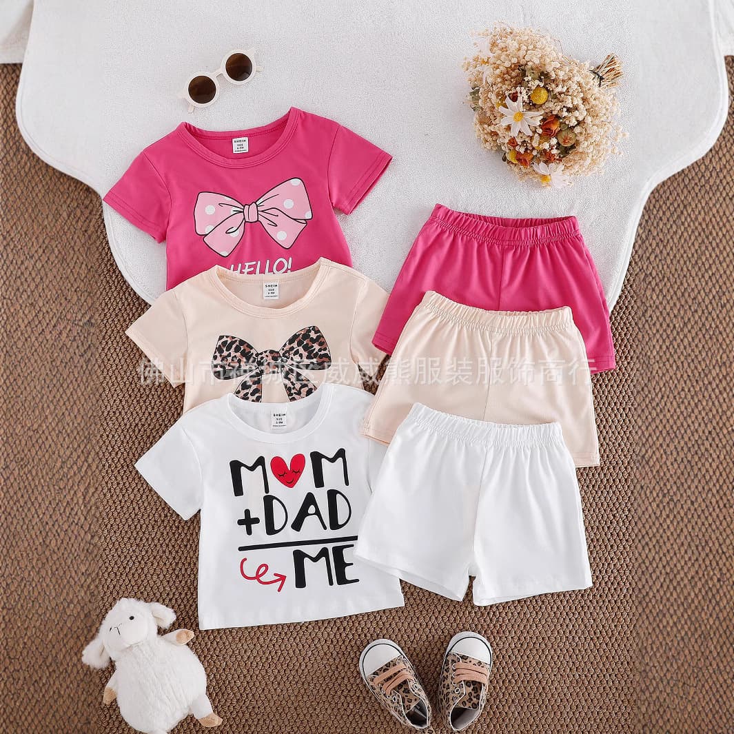 Girls Short Sleeve T-Shirt for Big Kids and Toddlers Summer 2025 New Style Kids Base Tee Printed Fashion Korean Loose Fit