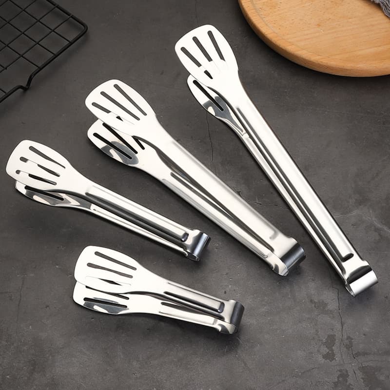 304 Stainless Steel Three-Line Clip Electroplated Food Clip, Steak/Bread Clip, BBQ Clip, Tableware/Kitchenware Tongs