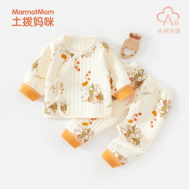 Newborn Baby Set Autumn Winter New Warm Cotton A-Class Thermal Wear Infant Baby Clothes Girl 3