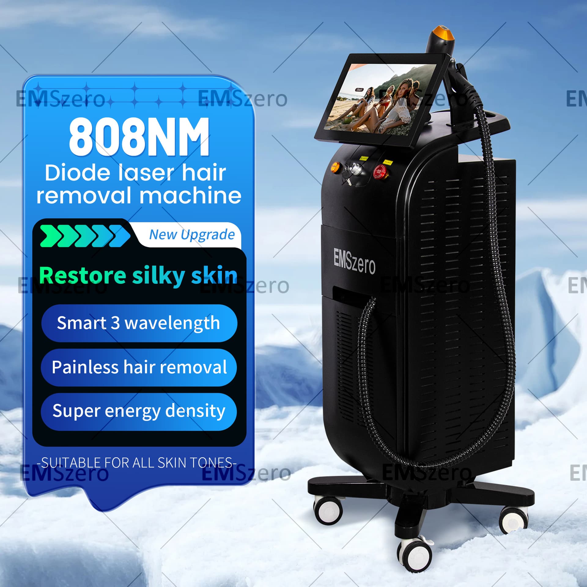 Vertical 808 Wash and Tattoo Removal Machine, Ice Point Hair Removal, Multifunctional All-in-One Machine, Cross-border Trade Beauty Equipment