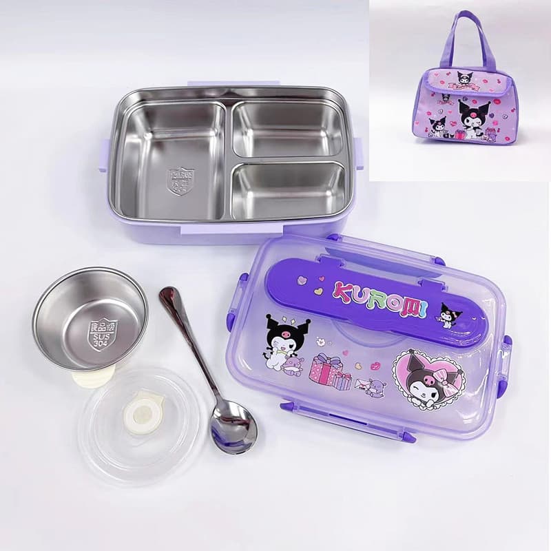 New Cartoon Sanrio Stainless Steel 304 Insulated Lunch Box, Girl Bento Box, Student Bento Box, Divided Lunch Box