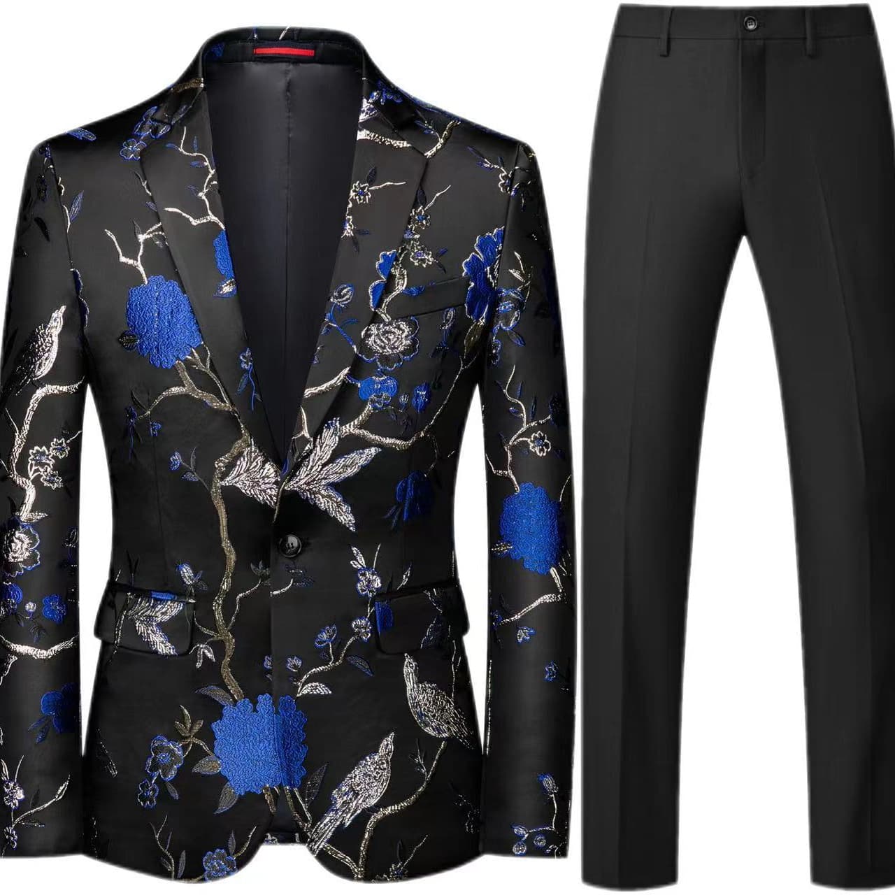 Foreign trade, cross-border e-commerce, Amazon, AliExpress, 607 two-piece men's fashion patterned suit for stage performances, business casual wear