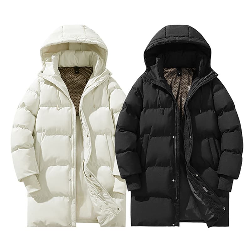 Cross-border hot trend mid-length hooded couple's cotton coat men's trendy brand bread coat thickened warm cotton coat can be marked