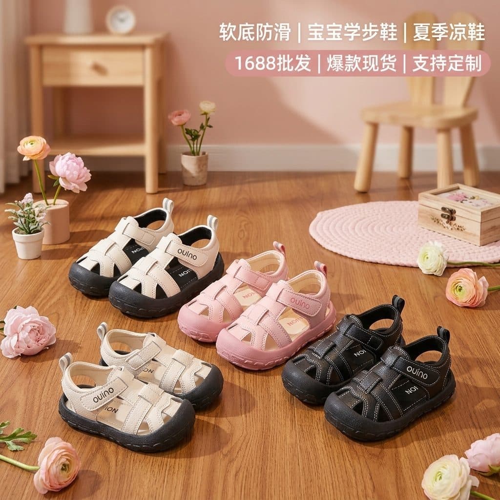 Baby Girl Sandals 2026 Summer New Soft Sole Infant Walking Shoes Non-Slip Beach Shoes for Baby Boys and Girls