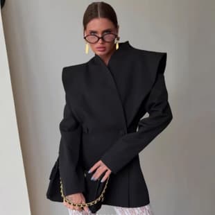 European & American Cross-Border New Premium Fitted Waist Sleeveless Blazer Minimalist Stand Collar Structured Jacket for Women