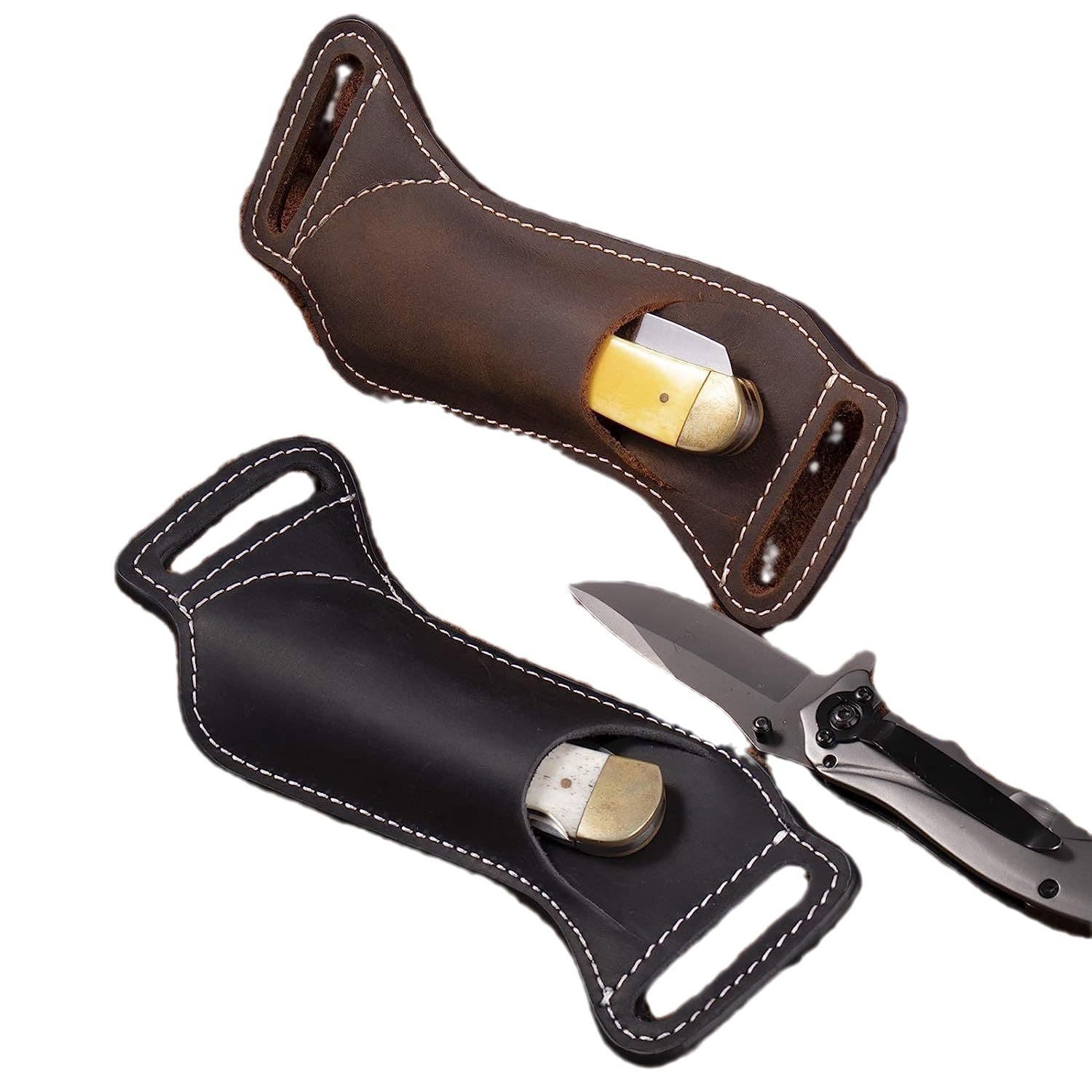 Cross-border Stock Waist Folding Knife Sheath EDC Folding Knife Sheath 5-Inch Knife Case Small Knife Leather Sheath Butterfly Knife Waist Bag