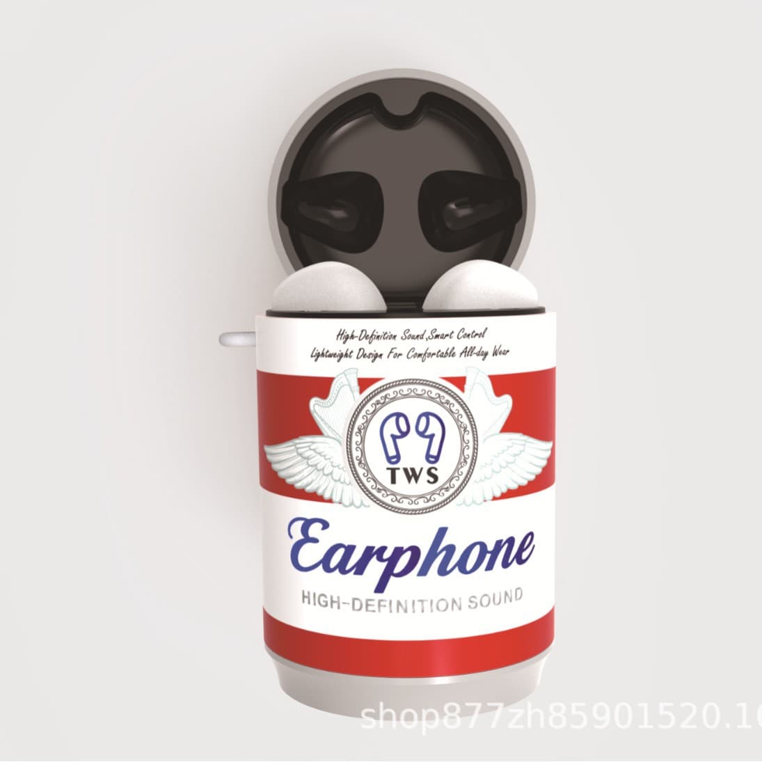 Custom printed earphones for soda and beer cans, compatible with Pepsi, Coca-Cola, Monster, Budweiser, Tsingtao, Heineken