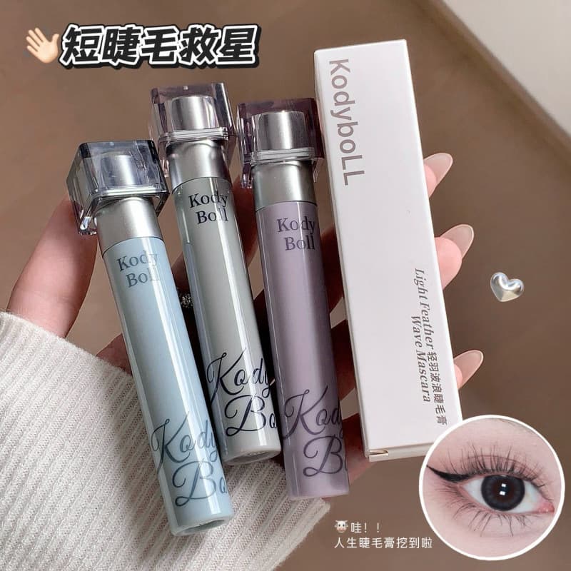 kodyboll light feather wavy mascara naturally curls thick and long slender waterproof non-smudged long-lasting eyelashes