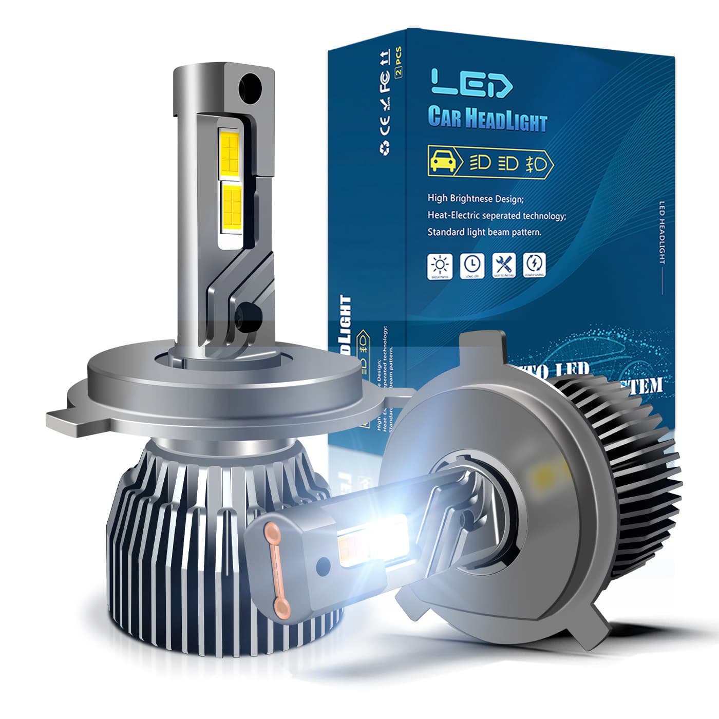 New High Power 65W Dual Copper Tube Car LED Headlight H7 Super Bright H4 Laser LED Headlight H11 Fog Light