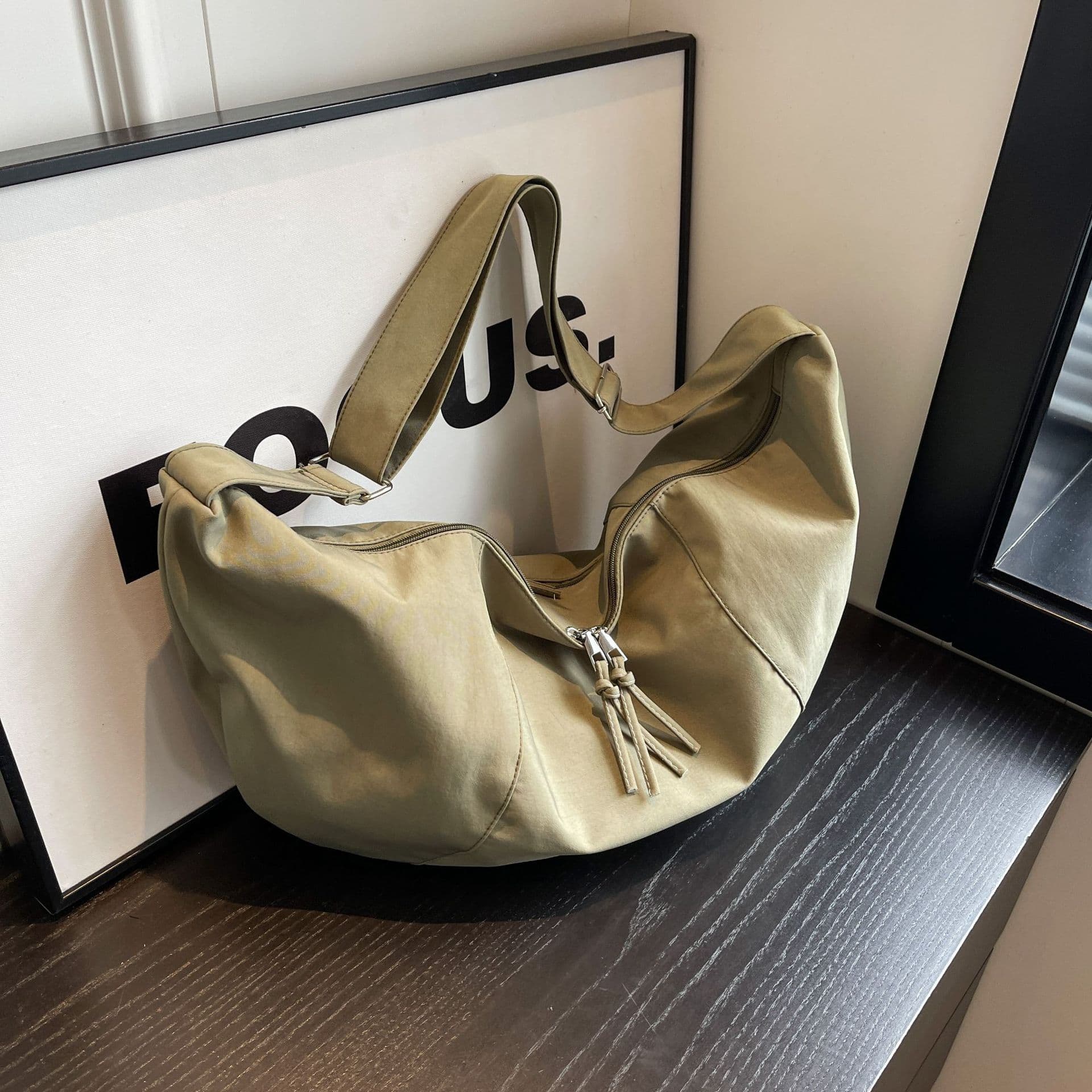 Cross-border new Japanese and Korean cross-body shoulder bag, water-repellent nylon large-capacity dumpling bag, moon bag, shopping bag, trendy bag