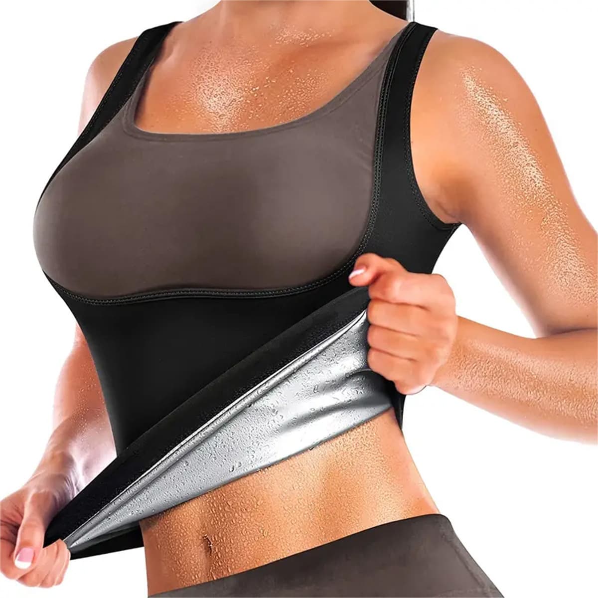 Sports Sweat Suit Yoga Wear Home Workout Sweat-Enhancing Fitness Wear Waist-Cinching Body Shaping Vest for Slimming Waist and Abdomen