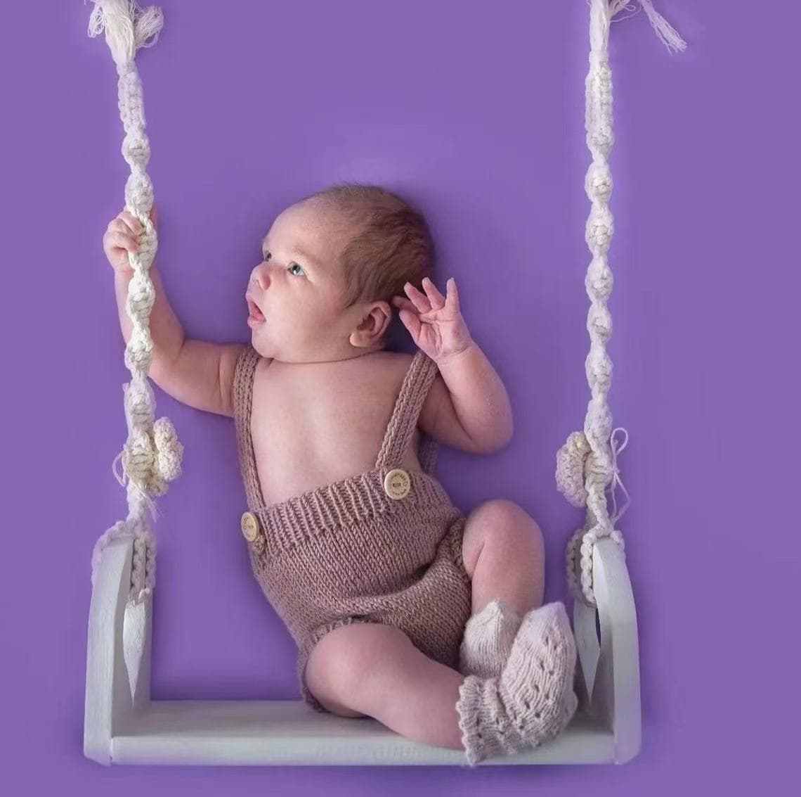 Bohemian style wooden photo props hand-woven heart-shaped newborn 100-day photo props