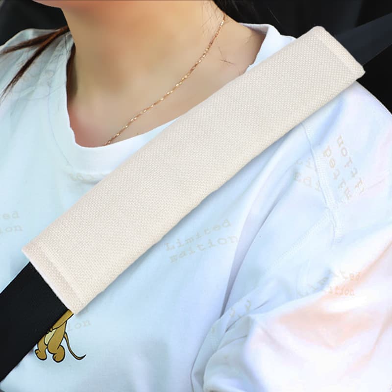 Car Seat Belt Shoulder Pad, Cotton and Linen Seat Belt Protector, Anti-Wear Auto Seat Belt Shoulder Cover