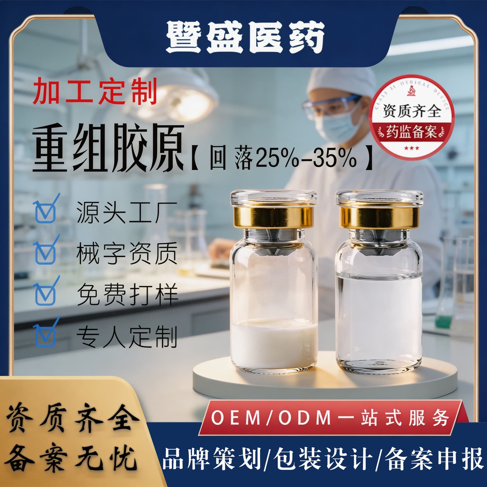 Recombinant Type 1+3 Collagen for Tear Trough, Nasolabial Folds, Under-Eye Bags, and Monday Type 1 Collagen