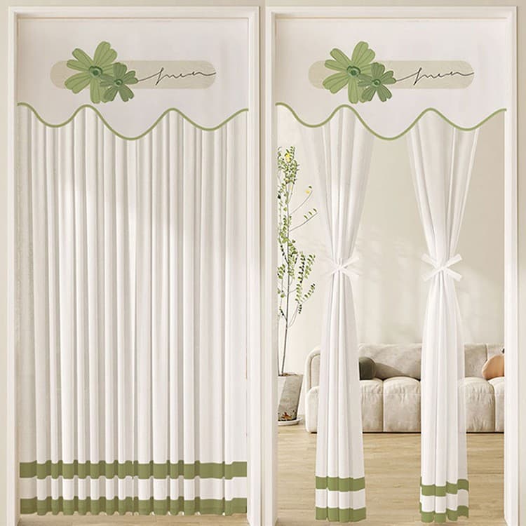 Cream Style Door Curtain No-Drill Mosquito-Proof Summer Lace Net Curtain, Home Bedroom Partition, Air Conditioner Wind Shield