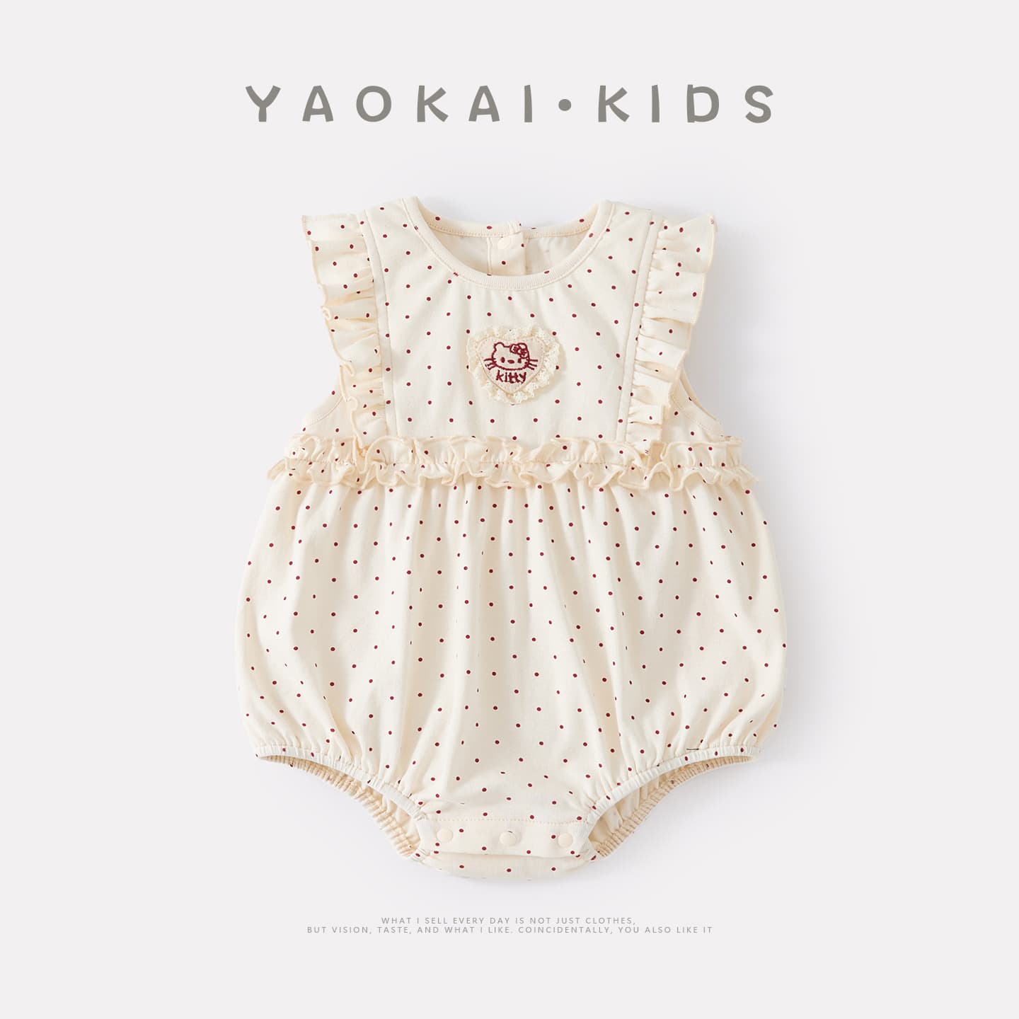 Summer thin polka-dot bag fart clothing infant vest baby girl fashionable cartoon jumpsuit open triangle crawl
