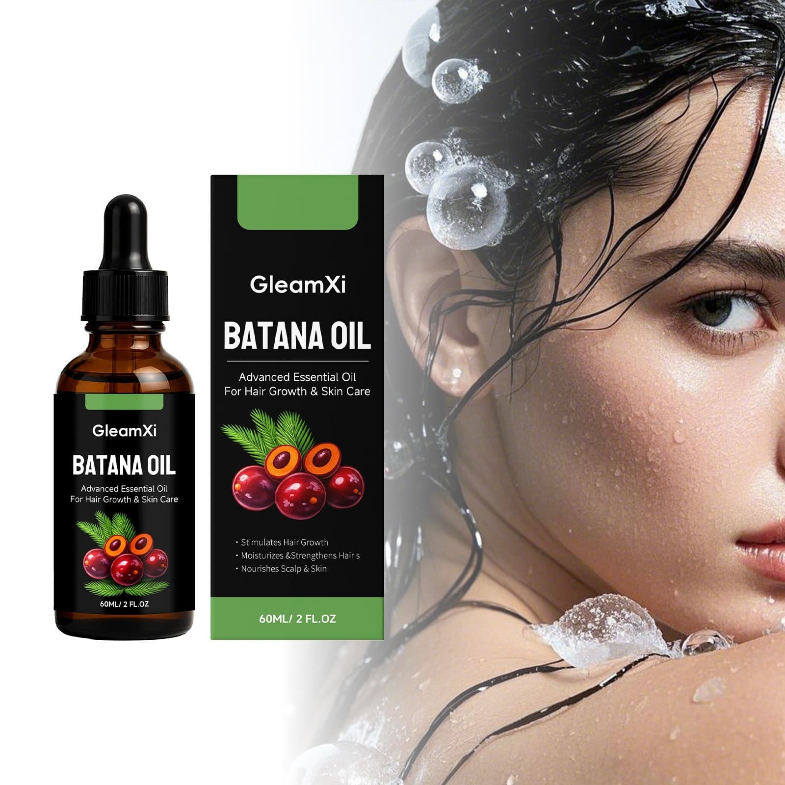 GleamXi Batana Hair and Body Oil Gentle Care for Body Skin Smooth Hair Daily Application