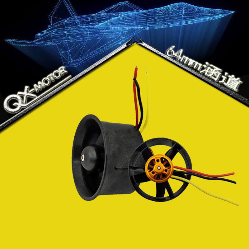 Qx 64mm 5-Blade Propeller EDF2611-4500KV Brushless Motor for Model Aircraft Outer Rotor Motor Electric Power Plant