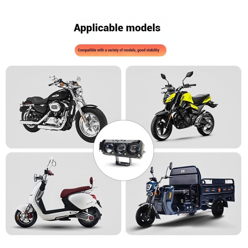 Source Factory Motorcycle 3-LED External Road Spreader Small Cannon Ultra-Bright Lens Scooter Spotlight
